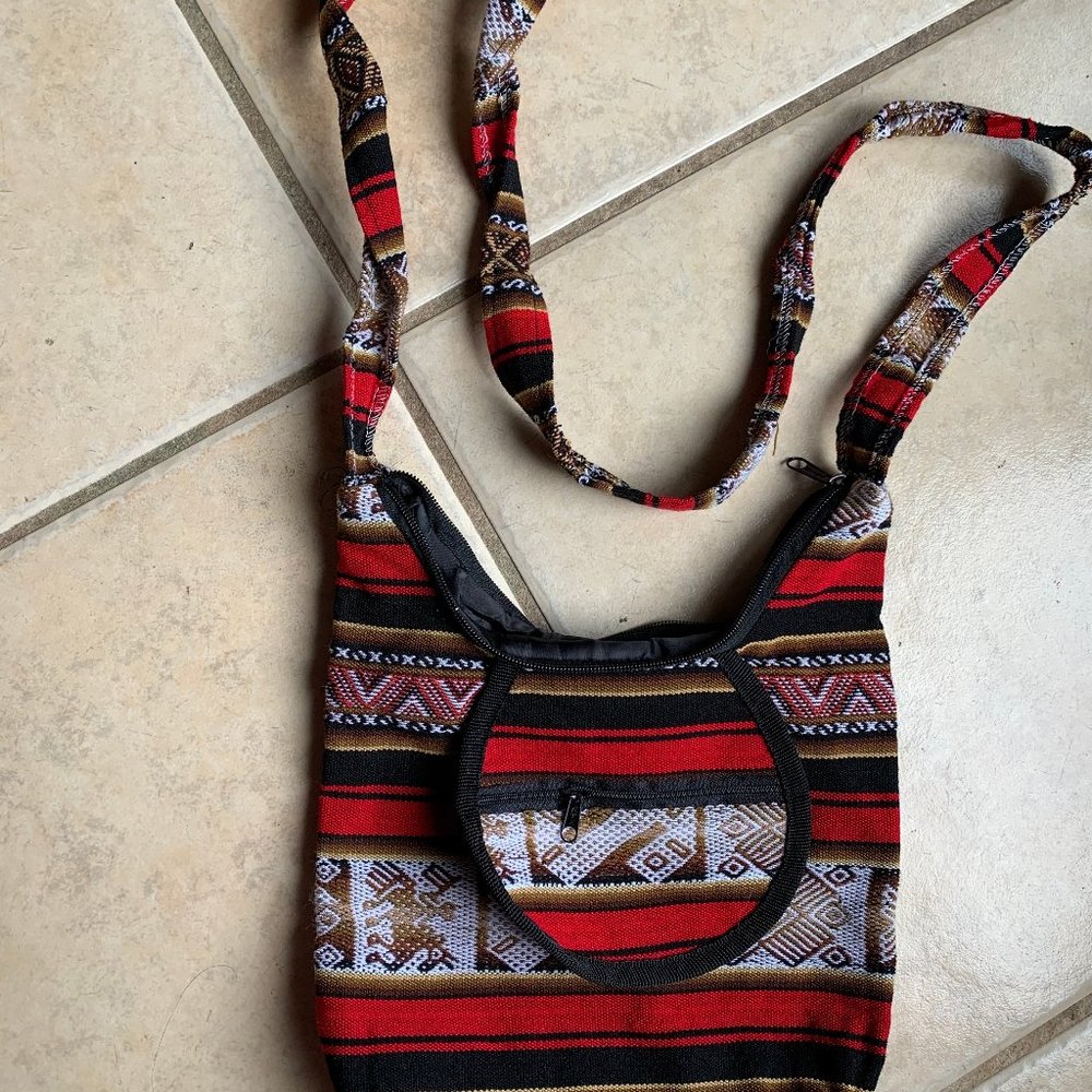 Patterned cross body bag